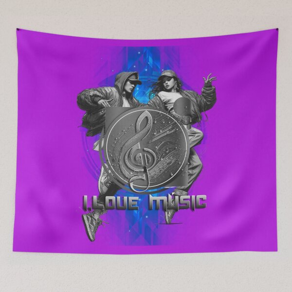 Item preview, Love músic black blue designed and sold by Cruwey.