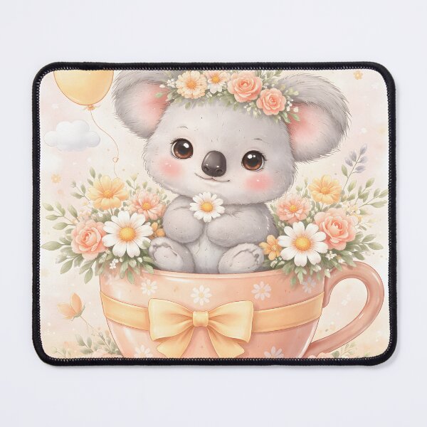 Item preview, Cute Koala Teacup Pastel Nursery Art designed and sold by EverlinePrints.