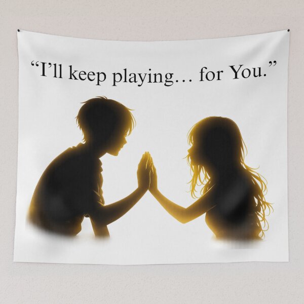 Item preview, Your lie in April Quote Silhouette designed and sold by Cat-and-Panda.