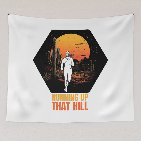 Item preview, Running Up That Hill Retro Design – Motivational Runner Aesthetic Desert Sunset Fitness Art designed and sold by ArcticFoxStudio.