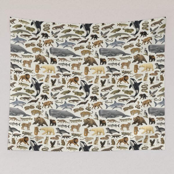 Item preview, Iconic Apex Predators Retro Style Wildlife Identification Chart designed and sold by kakarikihill.