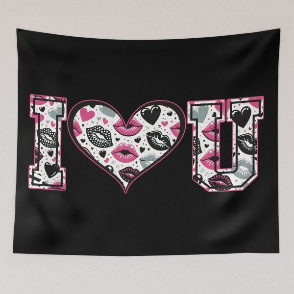 Item preview, I Heart U - lips and hearts designed and sold by Miscelenious.