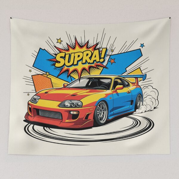 Item preview, Toyota Supra Pop Art Drift – JDM Comic Style Design designed and sold by GT Garage.