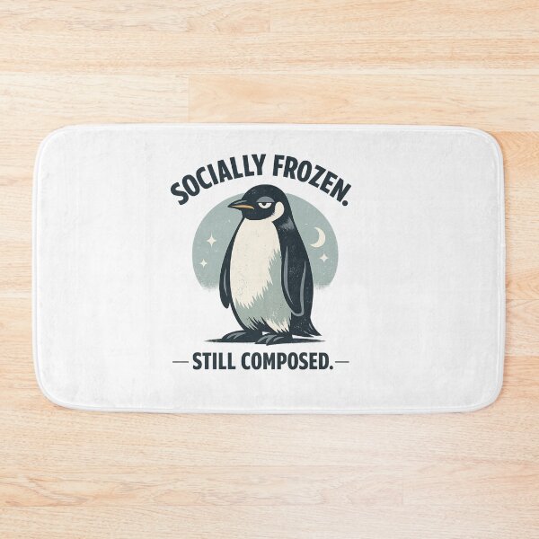 Item preview, Socially Frozen Still Composed Penguin Retro Burnout Humor designed and sold by Teenomix.