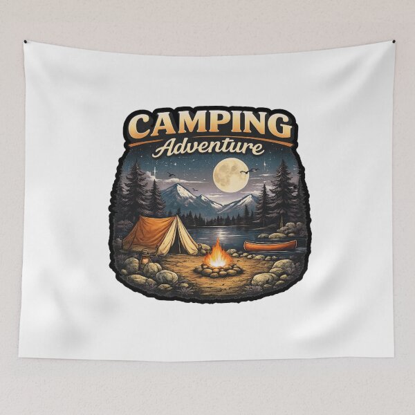 Item preview, Camping Adventure Retro Vintage Design Night Campfire Nature designed and sold by Ladys-Gents.