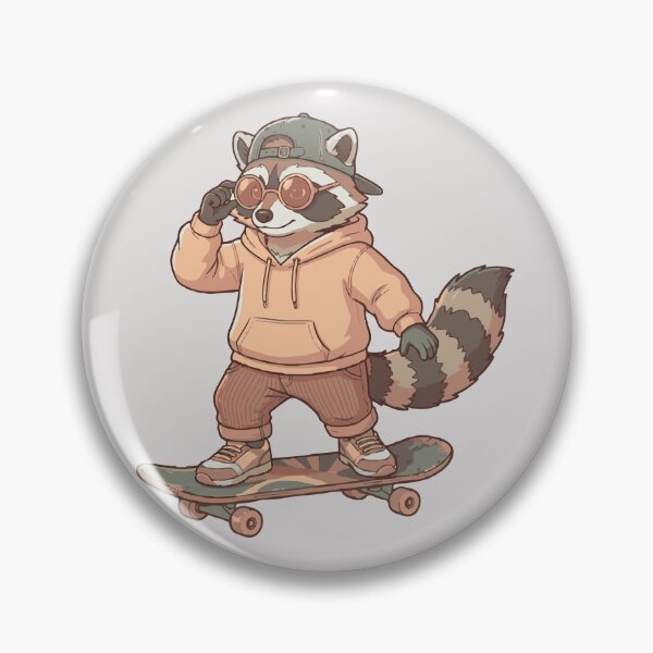 Item preview, Retro Raccoon Skater designed and sold by Lau's Studio.
