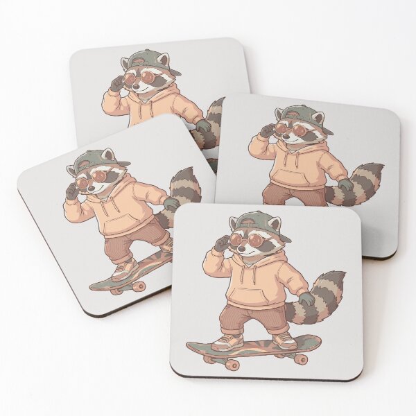 Item preview, Retro Raccoon Skater designed and sold by Lau's Studio.