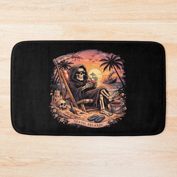 Item preview, Cute Grim Reaper Beach Shirt – Dark Humor Aesthetic Death Vacation Tee designed and sold by .onemoredesign..