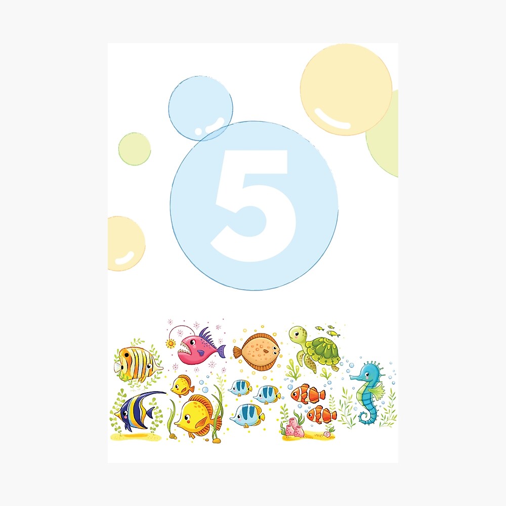 Cahier A Spirale Carte D Anniversaire De Vie Sous Marine De Mer Pour 5 Ans Par 0hmc Redbubble