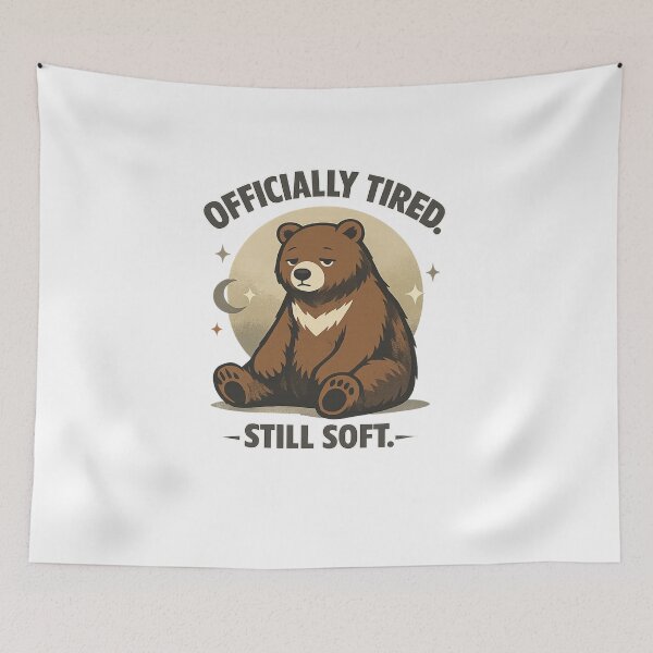 Item preview, Officially Tired Still Soft Bear Retro Burnout Humor designed and sold by Teenomix.