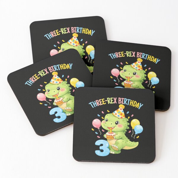 Item preview, Cute Watercolor Three-Rex Dinosaur 3rd Birthday funny Dinosaur party - Age 3 Boy Girl designed and sold by Adventure paradise ⭐⭐⭐⭐⭐.