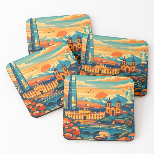 Item preview, Santiago Chile Sunset Travel Poster designed and sold by MatthewHeights.