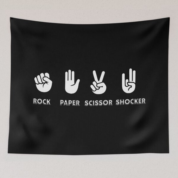 Item preview, Rock Paper Scissors SHOCKER Graphic Tee, Funny Hand Gesture Parody Shirt,  Bold Outline Meme Humor Design by The Bizarre Archive designed and sold by The Bizarre Archive.