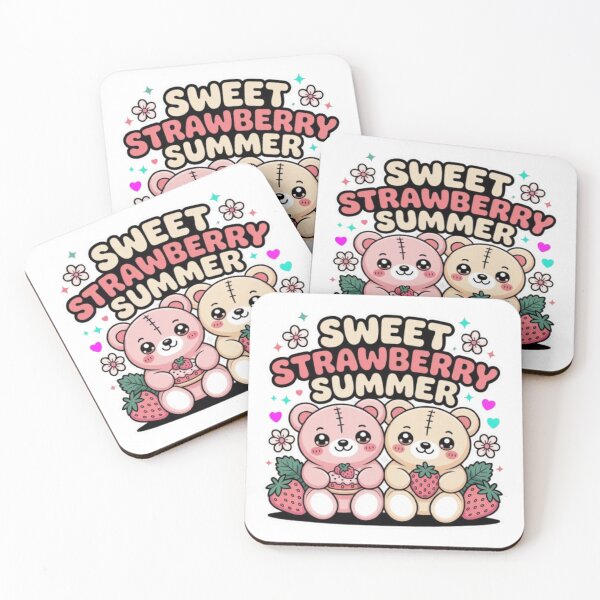 Item preview, Sweet Strawberry Summer Kawaii Teddy Bear T-Shirt – Cute Strawberry Aesthetic Cartoon Design for Kawaii Lovers & Gift Buyers designed and sold by GemBob Creations.