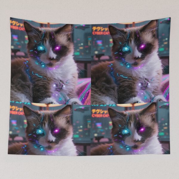 Item preview, Cyber punk cat designed and sold by HuntsmithMerch.