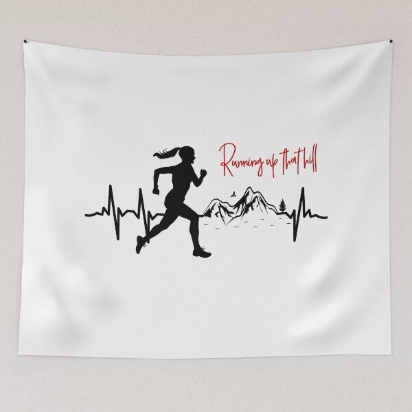 Item preview, Running Up That Hill Minimalist Typography Design – Motivational Aesthetic Fitness Quote Art designed and sold by ArcticFoxStudio.