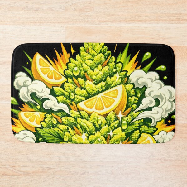 Item preview, Psychedelic Lemon Skunk Weed Strain Art Print | Retro 70s Stoner Bud Explosion Poster | Zesty Cannabis 420 Wall Decor designed and sold by WAUZ.
