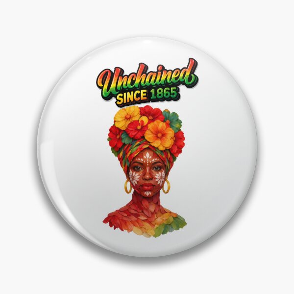 Item preview, Unchained Since 1865 – Juneteenth Afro Woman Floral Art, Black Pride Freedom Design designed and sold by ArtSpark Studio.