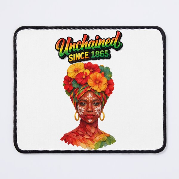 Item preview, Unchained Since 1865 – Juneteenth Afro Woman Floral Art, Black Pride Freedom Design designed and sold by ArtSpark Studio.