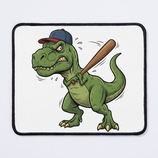 Item preview, Aggressive T-Rex Playing Baseball Dynamic Cartoon Athlete designed and sold by Kvarny.