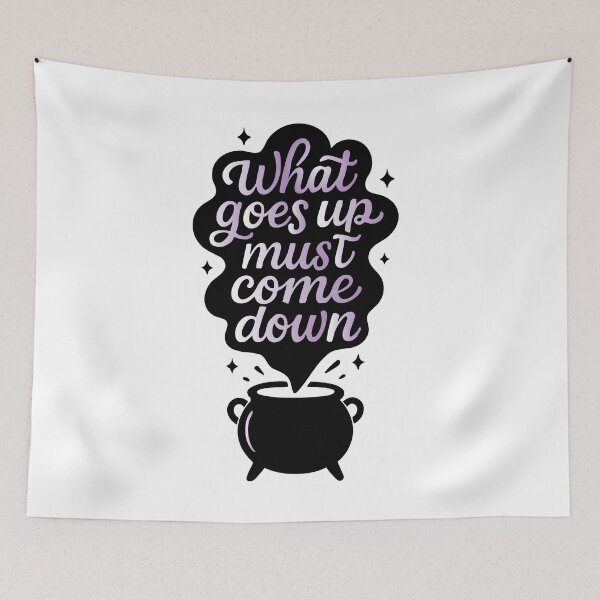 Item preview, Witchy Cauldron Quote Art - What Goes Up Must Come Down Gothic Print, Mystical Smoke Poster, Pagan Home Decor designed and sold by Apotheosis by Irie Meraki.