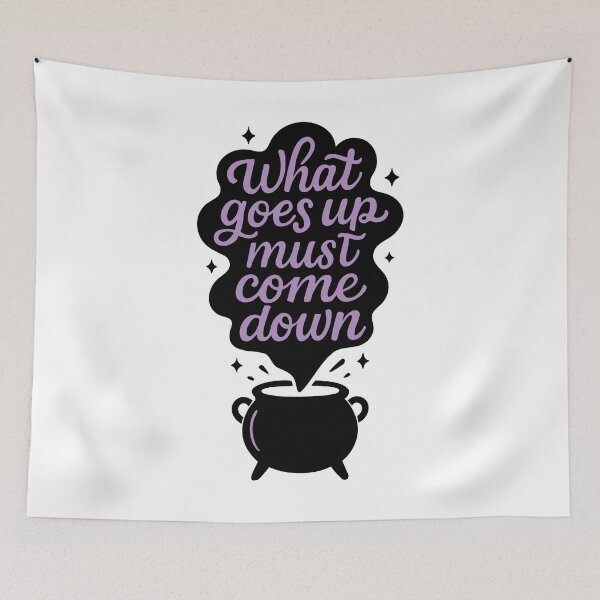 Item preview, Witchy Cauldron Quote Art - What Goes Up Must Come Down Gothic Print, Mystical Smoke Poster, Pagan Home Decor designed and sold by Apotheosis by Irie Meraki.