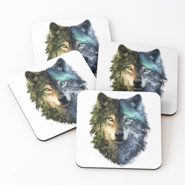Item preview, Split Nature Wolf – Forest and Ice Fantasy  designed and sold by ClutchCassidyTees.