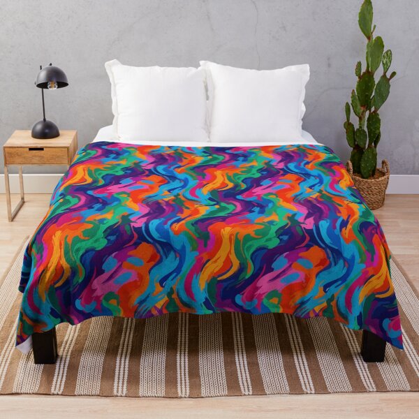 Item preview, Bright Abstract Brushstroke – Vibrant Colorful Wall Art for Aesthetic Bedrooms designed and sold by RidaSalArt.