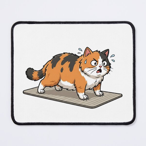 Item preview, Funny Chubby Calico Cat Doing Yoga Plank Workout designed and sold by Kvarny.