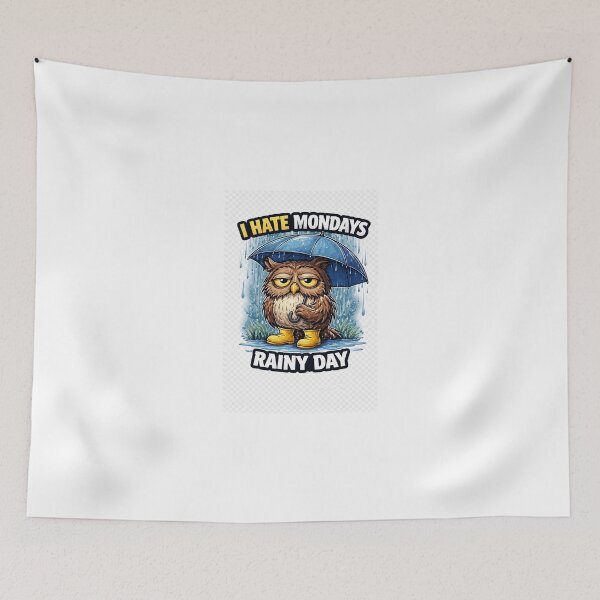 Item preview, Funny Rainy Owl T-Shirt – I Hate Mondays Rainy Day Owl – Cute Sad Owl Graphic Tee designed and sold by RTchopy.
