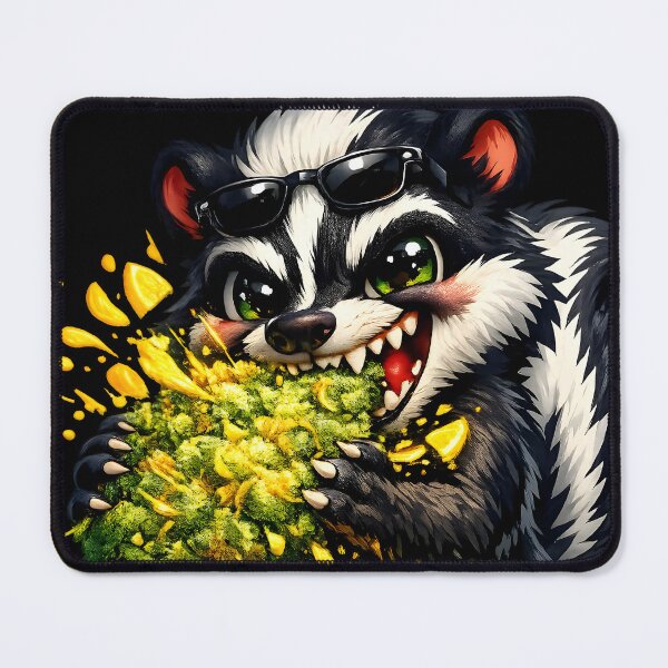 Item preview, Funny Skunk Biting Lemon Skunk Bud Art Print | Cartoon Stoner Weed Mascot Poster | Cute Aggressive Cannabis 420 Humor designed and sold by WAUZ.