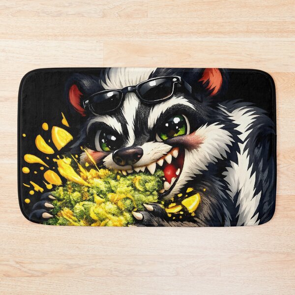 Item preview, Funny Skunk Biting Lemon Skunk Bud Art Print | Cartoon Stoner Weed Mascot Poster | Cute Aggressive Cannabis 420 Humor designed and sold by WAUZ.