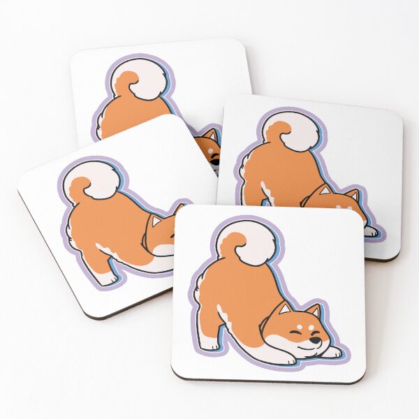 Item preview, Yoga Shiba Inu Downward Dog Pose Sticker designed and sold by achristiaf.