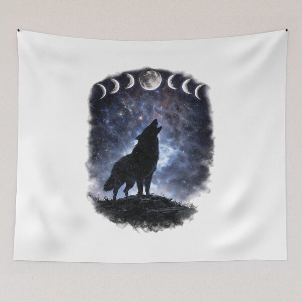 Item preview, Moon Phase Wolf - Howling Lunar Design designed and sold by ClutchCassidyTees.
