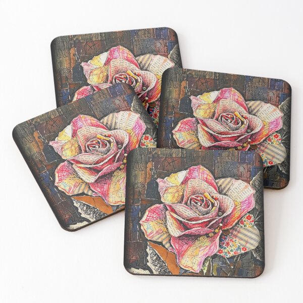 Item preview, Artistic collage rose with abstract symbols and vintage textures designed and sold by busurman.