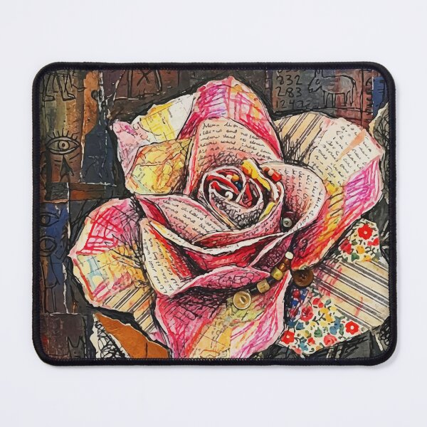 Item preview, Artistic collage rose with abstract symbols and vintage textures designed and sold by busurman.