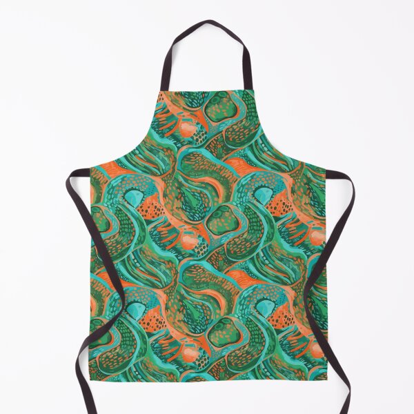 Item preview, Vibrant Abstract Organic Pattern – Teal & Coral Fluid Shapes Seamless Texture Design designed and sold by RidaSalArt.