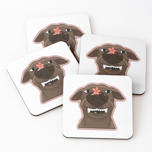 Item preview, Funny Grinning Dog with Flower on Nose Sticker designed and sold by achristiaf.