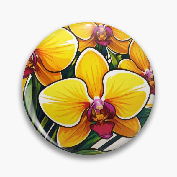 Item preview, Contemporary Yellow Orchids Checkers designed and sold by scicilysimonee.