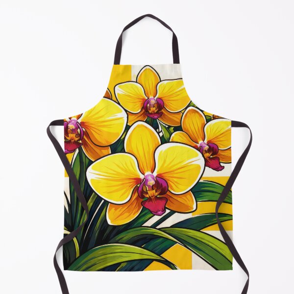 Item preview, Contemporary Yellow Orchids Checkers designed and sold by scicilysimonee.