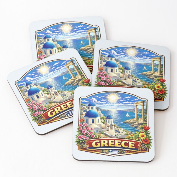 Item preview, Greece - Santorini, Aegean Sea and Ancient Columns designed and sold by Myra365Art.