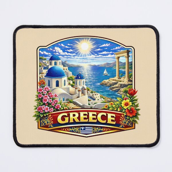 Item preview, Greece - Santorini, Aegean Sea and Ancient Columns designed and sold by Myra365Art.