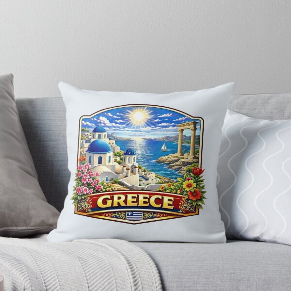 Item preview, Greece - Santorini, Aegean Sea and Ancient Columns designed and sold by Myra365Art.
