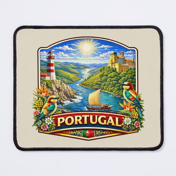 Item preview, Portugal - Douro River, Lighthouse and Hilltop Castle designed and sold by Myra365Art.
