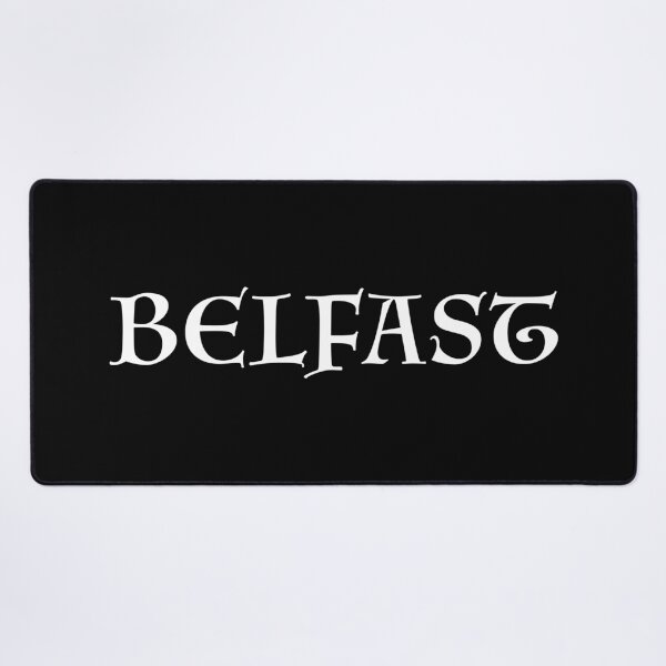 Item preview, Belfast old medieval style text (White) designed and sold by STUDIO-72.