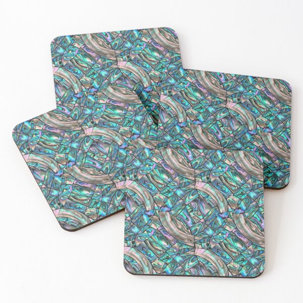 Item preview, Iridescent Abalone Shell Mosaic Pattern – Ocean Pearl Texture Seamless Abstract Design designed and sold by RidaSalArt.