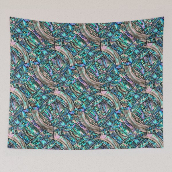 Item preview, Iridescent Abalone Shell Mosaic Pattern – Ocean Pearl Texture Seamless Abstract Design designed and sold by RidaSalArt.