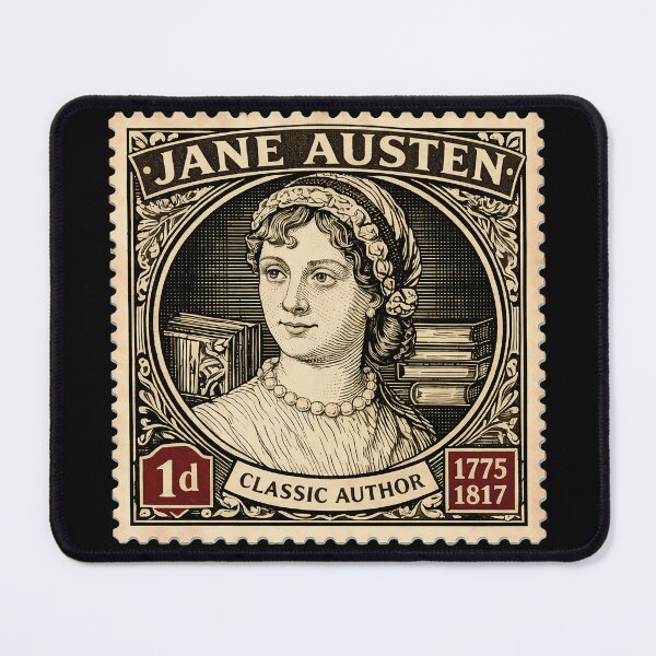 Item preview, Jane Austen Vintage Postage Stamp designed and sold by TheMarketplaceworld.