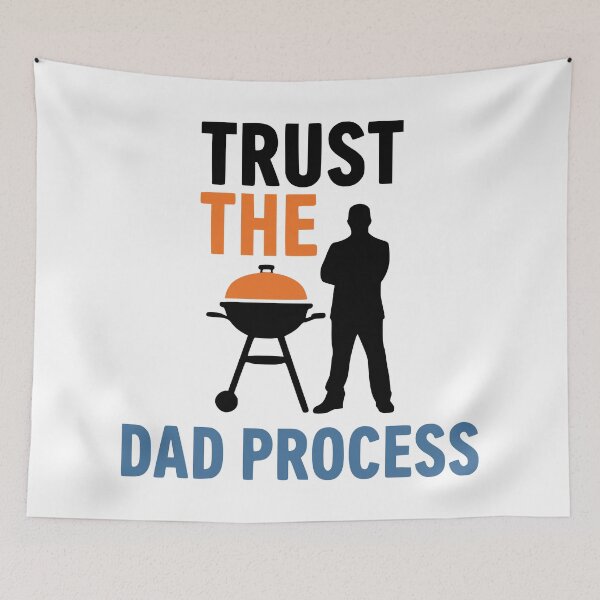 Item preview, Trust The Dad Process Funny BBQ Grill Graphic designed and sold by FunFitLife Studio.