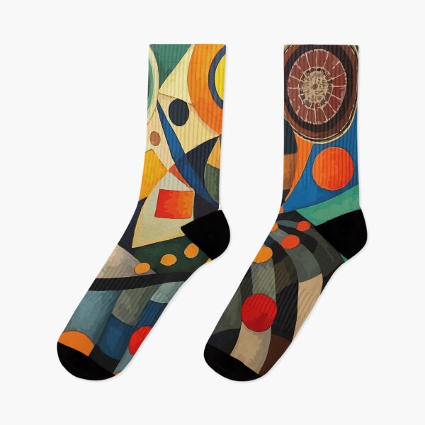 Item preview, Colorful Geometric Abstract Art – Retro Circles & Shapes Modern Bauhaus Style Design designed and sold by RidaSalArt.